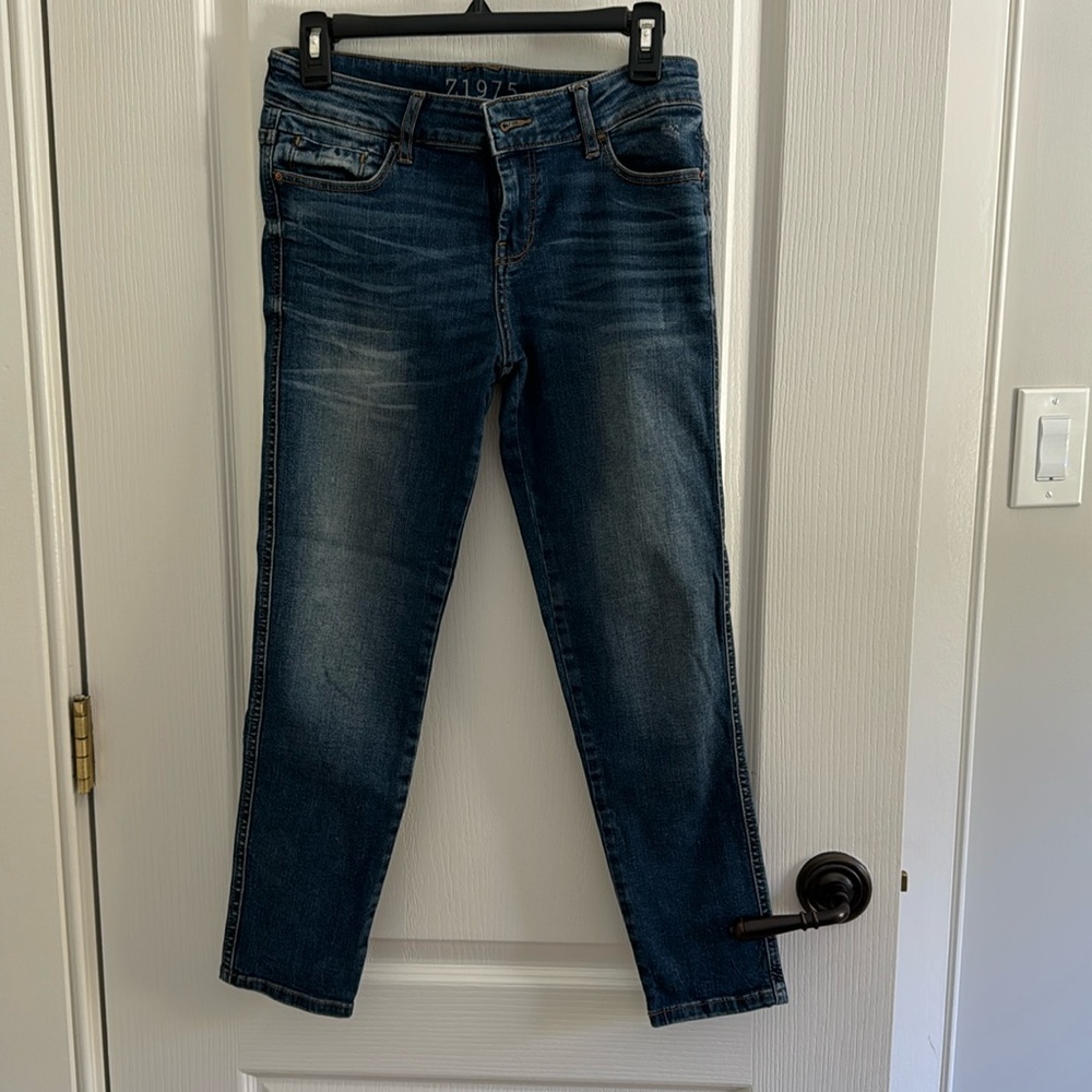 Zara basic Z1975 blue denim sz 4 stretchy vintage skinny Nice!